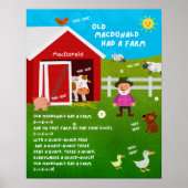 Old MacDonald Nursery Rhyme Classroom Poster (Voorkant)