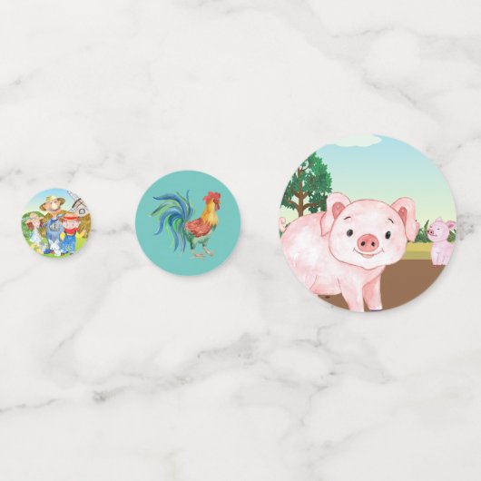 Old MacDonald's Boerderij 🐔 Schattigee familie Ba Confetti (Achterkanten)