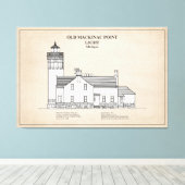 Old Mackinac Point Light - Michigan – SBD Canvas Afdruk (Insitu (Houten vloer))