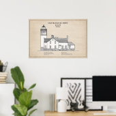 Old Mackinac Point Light - Michigan – SBD Poster (Thuiskantoor)