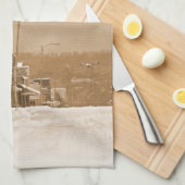 Old Main Street in de sneeuw Theedoek (Quarter Fold)