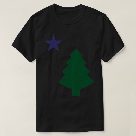 Old Maine State Flag 1901 Pine Tree Star T-shirt (Design voorkant)