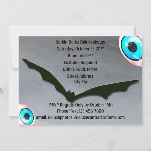 Old Man Car Smokey Road Halloween Party Kaart (Achterkant)