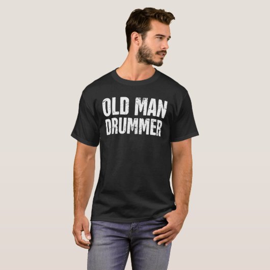 Old Man Drummer T-shirt (Voorkant volledig)