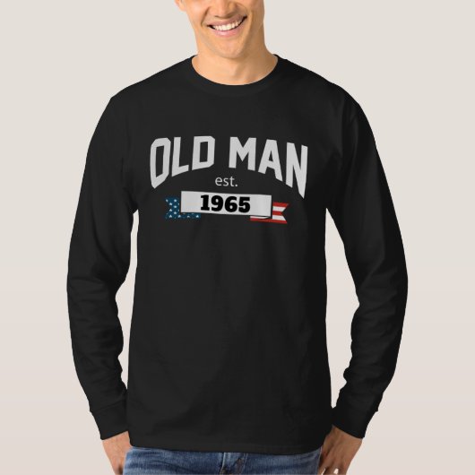 Old Man Est 1965 Patriotic  Fathers Day T-shirt (Voorkant)