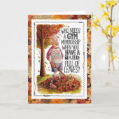 Old Man Fall Humor Health Fitness Kaart (Gele Bloem)