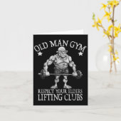 Old Man Gym Respect Your Elders Funny Workout Body Kaart (Gele Bloem)