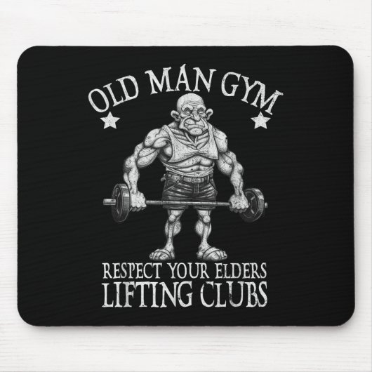 Old Man Gym Respect Your Elders Funny Workout Body Muismat (Voorkant)