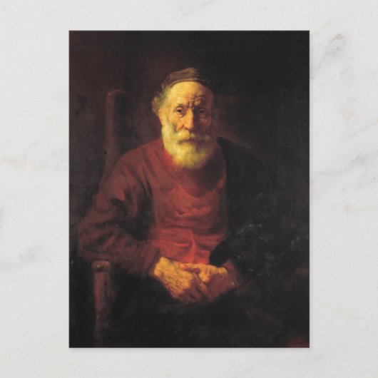 Old man in red - Rembrandt Briefkaart (Voorkant)