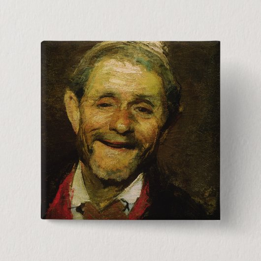 Old Man Laughing, 1881 Vierkante Button 5,1 Cm (Voorkant)