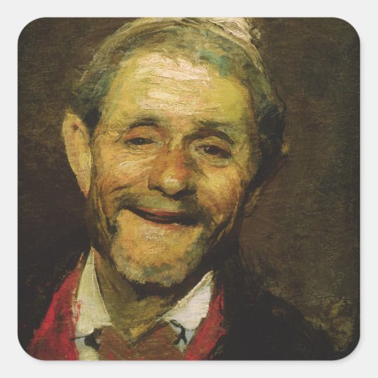 Old Man Laughing, 1881 Vierkante Sticker (Voorkant)