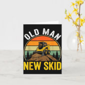 Old Man New Skid Funny Skid Steer Operator Kaart (Gele Bloem)