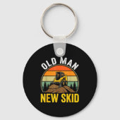 Old Man New Skid Funny Skid Steer Operator  Sleutelhanger (Voorkant)
