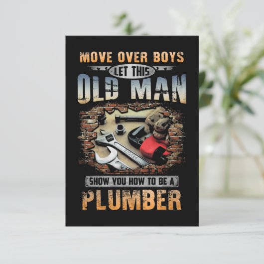 Old Man Plumber Kaart (Staand voorkant)