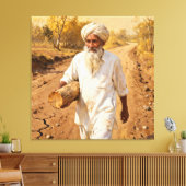 OLd Man Premium Wrapped Canvas Afdruk (Insitu (Woonkamer))