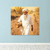 OLd Man Premium Wrapped Canvas Afdruk (Insitu (Houten vloer))