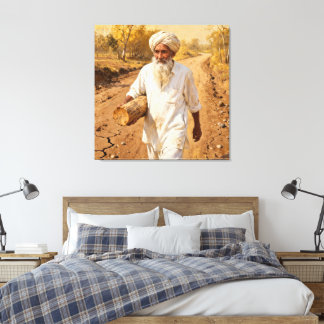OLd Man Premium Wrapped Canvas Afdruk
