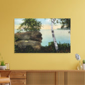 Old Man Rock Formation of Eagle Island Uitzicht Canvas Afdruk (Insitu (Woonkamer))