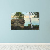 Old Man Rock Formation of Eagle Island Uitzicht Canvas Afdruk (Insitu (Houten vloer))