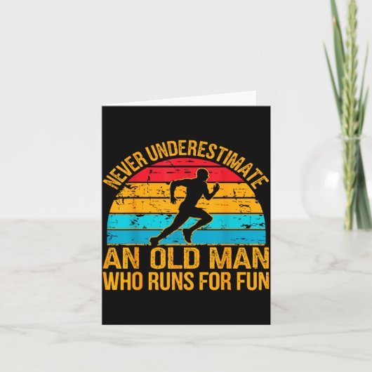 Old Man Running Humor Fitness Lover Funny Senior R Kaart (Voorkant)