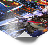 Old Man Santa Claus and Reindeer Foto Afdruk (Hoek)