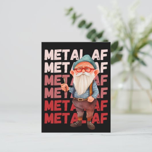 Old Man still Metal AF Briefkaart (Staand voorkant)