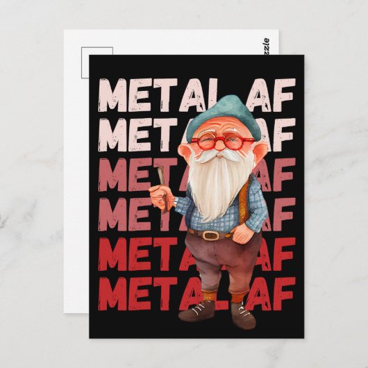 Old Man still Metal AF Briefkaart (Voorkant / Achterkant)
