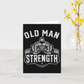Old Man Strength Funny Gym Motivation Workout Gift Kaart (Gele Bloem)