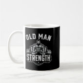 Old Man Strength Funny Gym Motivation Workout Gift Koffiemok (Links)