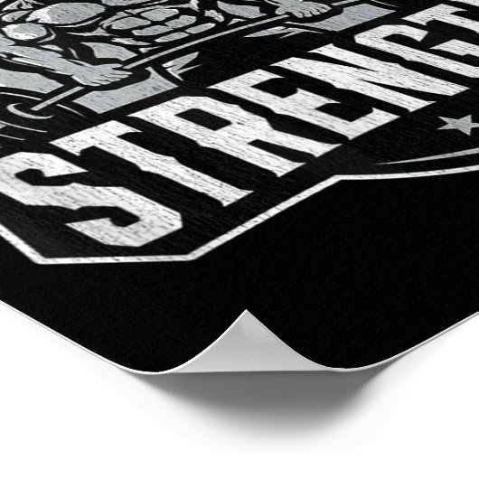 Old Man Strength Funny Gym Motivation Workout Gift Poster (Hoek)