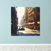 Old Manhattan Landscape One Canvas Afdruk (Insitu (Houten vloer))