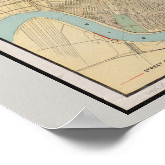 Old Map of New Orleans, LA Poster (Hoek)