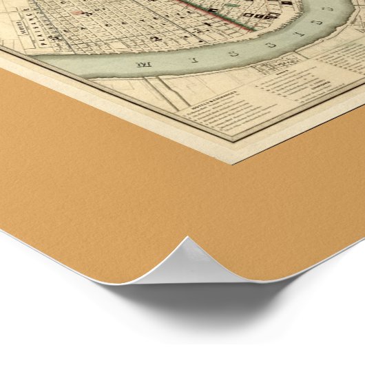 Old Map of New Orleans, LA Poster (Hoek)