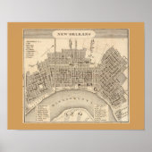 Old Map of New Orleans, LA Poster (Voorkant)
