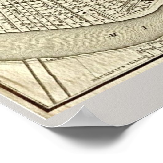 Old Map of New Orleans, LA Poster (Hoek)