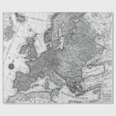 Old Maps Black and White Wrapping Paper Cadeaupapier (Vlak)