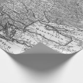 Old Maps Black and White Wrapping Paper Cadeaupapier (Hoek)