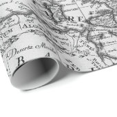 Old Maps Black and White Wrapping Paper Cadeaupapier (Rol Hoek)
