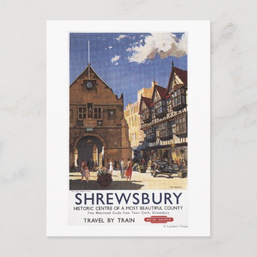Old Market Hall Uitzicht British Railways Poster Briefkaart (Voorkant)