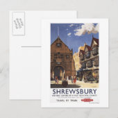 Old Market Hall Uitzicht British Railways Poster Briefkaart (Voorkant / Achterkant)