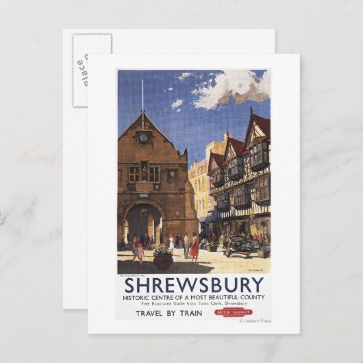 Old Market Hall Uitzicht British Railways Poster Briefkaart (Voorkant / Achterkant)