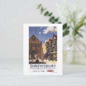 Old Market Hall Uitzicht British Railways Poster Briefkaart (Staand voorkant)