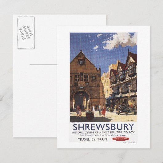 Old Market Hall Uitzicht British Railways Poster Briefkaart (Voorkant / Achterkant)