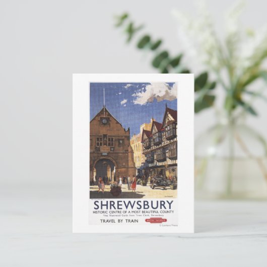 Old Market Hall Uitzicht British Railways Poster Briefkaart (Staand voorkant)