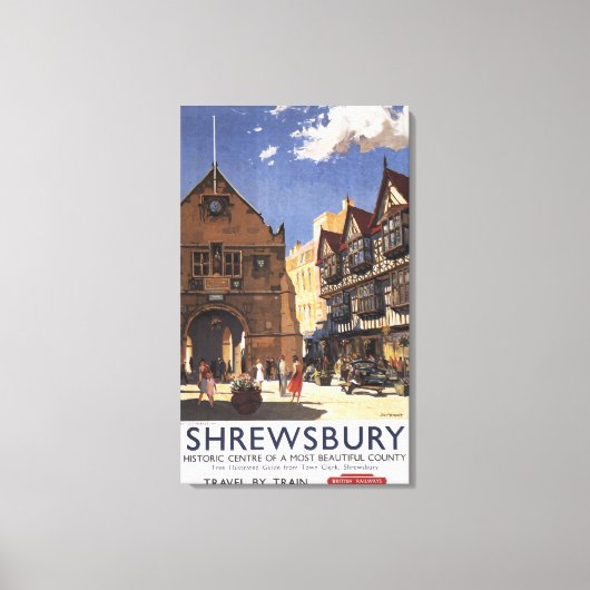 Old Market Hall Uitzicht British Railways Poster Canvas Afdruk (Voorkant)