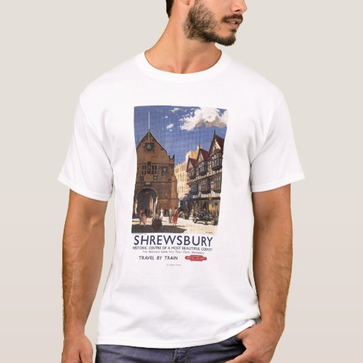 Old Market Hall Uitzicht British Railways Poster T-shirt (Voorkant)