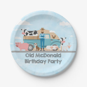 Old McDonald Boerderij Birthday Party Papieren Bordje
