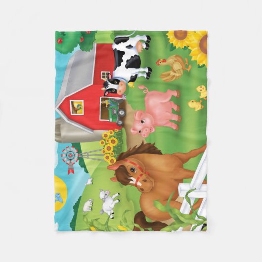 Old McDonald's Boerderij Flannel Blanket Fleece Deken (Voorkant)