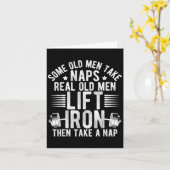 Old Men Gag Workout Gym Fitness Exercise Weightlif Kaart (Gele Bloem)