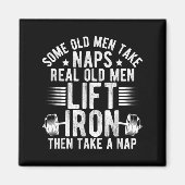 Old Men Gag Workout Gym Fitness Exercise Weightlif Magneet (Voorkant)